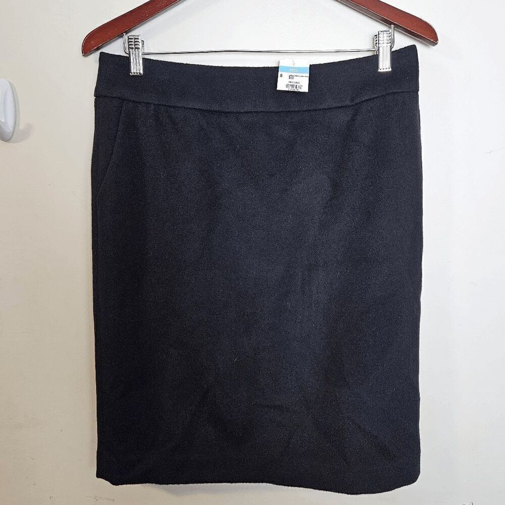 J Mclaughlin Jenna Wool Cashmere Pencil Knee Length Skirt Career NWT Women's Bla